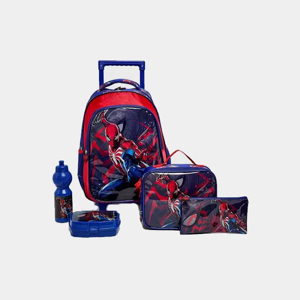 Marvel Spiderman Rugzak Set – 4-delig – Rugzak, Waterfles, Etui/lunchtas – Officiële Merchandise – Voor School/reizen