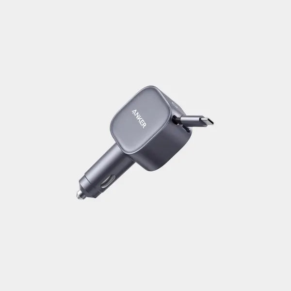 Anker Nano Car Charger with Built-in Retractable USB-C Cable | 75W | USB-C | A2738HA1 - Gray