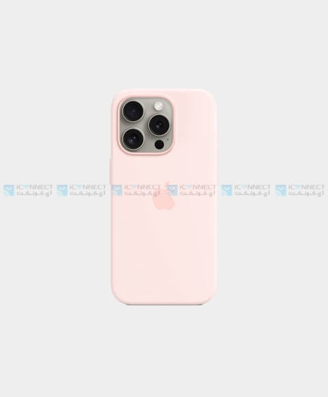 Apple Silicone Case For Apple iPhone 15 Pro  - Light Pink