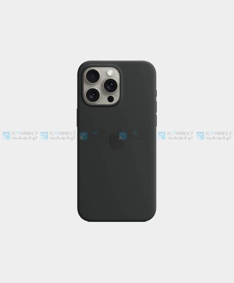 Apple Silicone Case For Apple iPhone 15 Pro Max - Black