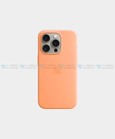 Apple Silicone Case For Apple iPhone 15 Pro  - Orange Sorbet