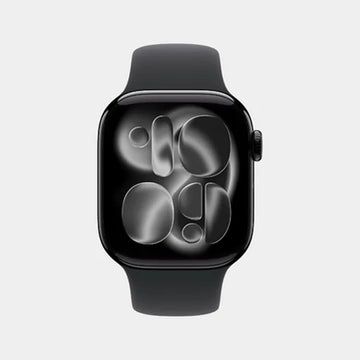 Apple Watch Series 11 GPS 42mm Jet Black Aluminium Case with Black Sport Band S/M - MEQT4