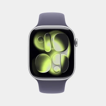 Apple Watch Series 11 GPS 42mm Silver Aluminium Case with Purple Fog Sport Band - S/M MEU64