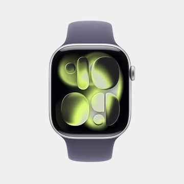 Apple Watch Series 11 GPS 46mm Silver Aluminium Case with Purple Fog Sport Band - S/M MEV94AF