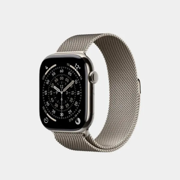 Apple Watch Series 11 GPS + Cellular 46mm Natural Titanium Case with Natural Milanese Loop  M/L- MFD04