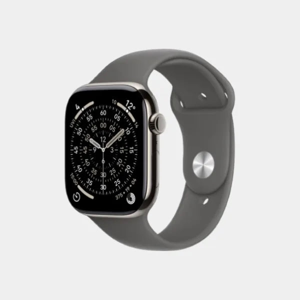Apple Watch Series 11 GPS + Cellular 46mm Natural Titanium Case with Stone Grey Sport Band  M/L- MFCX4