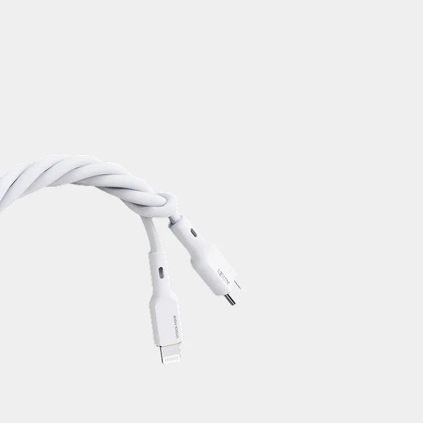 Aukey CB-SCL1-WH White 1m Silicone USB C to Lightning Cable in qatar