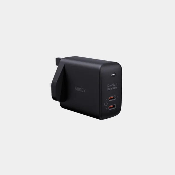 Aukey PA-B4T BK Dual Port 45W Pd Wall Charger With Gan Power Tech