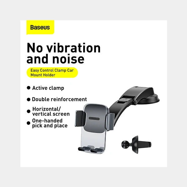 Baseus Easy Control Clamp Car Mount Holder Pro Suction Cup Version Black in qatar