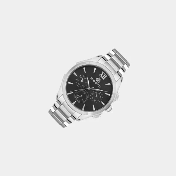 Bigotti  BG.1.10600-1 Silver Black Dial Chrono Gents price in qatar