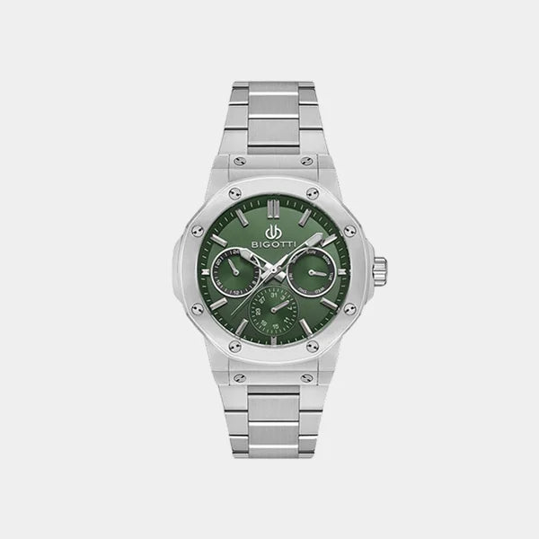 Bigotti BG.1.10602-1 Silver Green Dial Chrono Gents