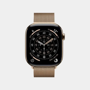 Apple Watch Series 11 GPS + Cellular 46mm Gold Titanium Case with Gold Milanese Loop S/M -  MFD74