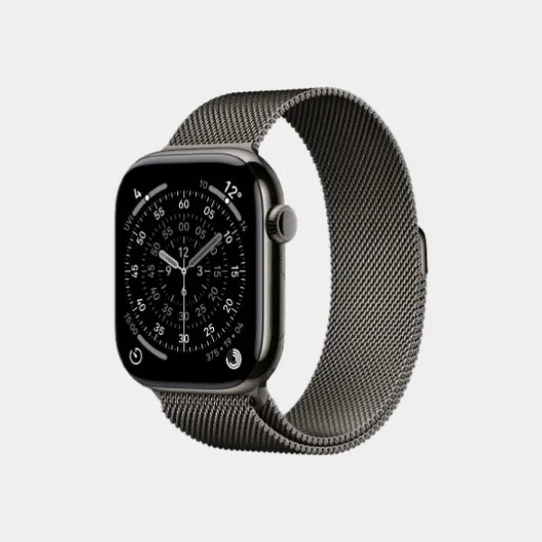 Apple Watch Series 11 GPS + Cellular 46mm Slate Titanium Case with Slate Milanese Loop S/M - MFD34