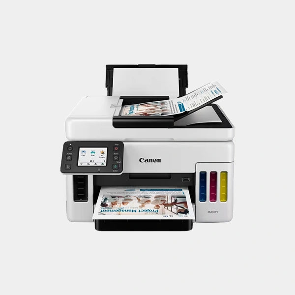 Canon MAXIFY GX6040 All-In-1- Inktank Printer | Up to 600 x 1200 DPI | Up to A4 Sized Paper | Wi-Fi | Ethernet | Print | Copy | Scan & Cloud - White