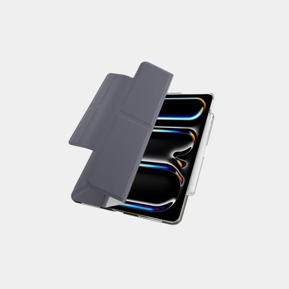 Mageasy Facet Case with Pencil Holder for 2024 iPad Air 13"/2022~2018 iPad Pro 12.9" - Alaskan Blue