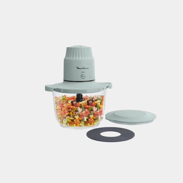 Moulinex Chopper | XXL Capacity | 2L | 500W | Glass Bowl | 3 In 1 Option, Dishwasher Safe | 4 Stainless Steel Blades | DJ603127