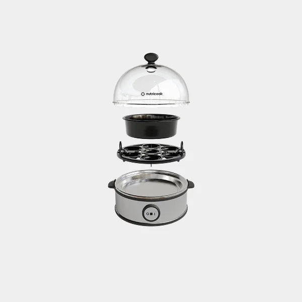 Nutricook Egg Cooker | 7 Eggs Capacity | One Touch Cooking | Auto Shut-Off | Temp Control System | Measuring Cup | NC-EC360 - Stainless Steel