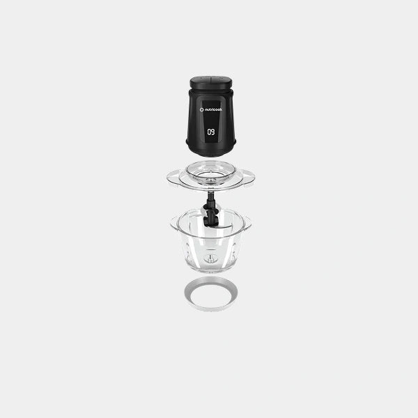 Nutricook Multi Purpose Glass Chopper & Mincer| 500 W| 1.2L with 4 SS Blade detachable System| easy to clean| Pulse speed for precision |Ice Crushing| Anti Slip ring| NC-CH1200 -Black