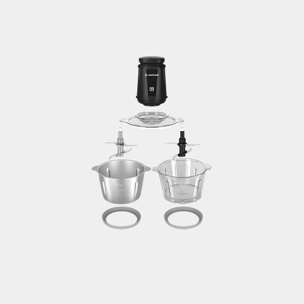 Nutricook Electric Chopper 2L – Dual Glass & SS304 Bowls, High-Power Efficient Chopping, Versatile Food Prep Appliance | NC-CH2000