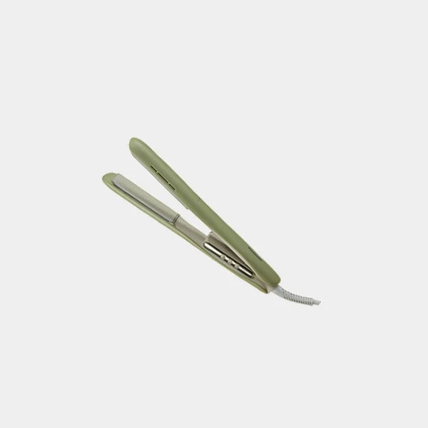 Panasonic Hair Straightener 2 in 1 Hair Iron, 5 munual setting 185 degree Ion conditioning frizz free hair, Water Based ceramic coating | EH-HV31-G422 | - Green