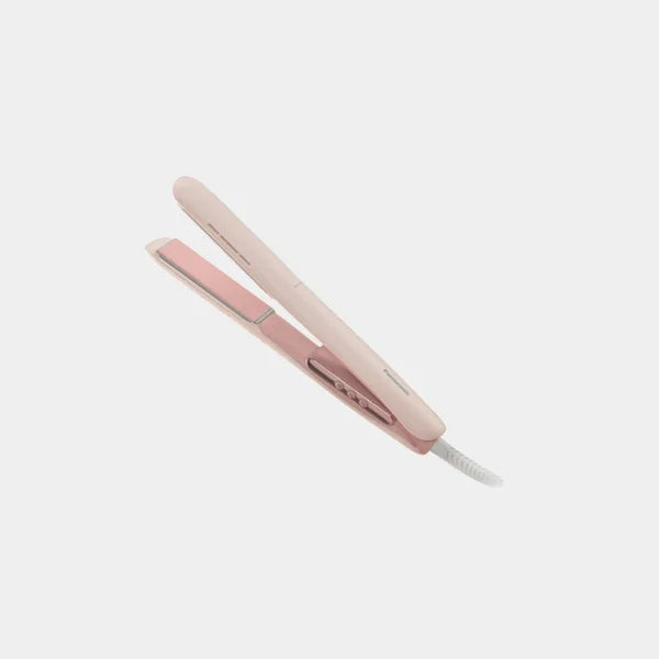 Panasonic Hair Straightener 2 in 1 Hair Iron| 5 munual setting 185 degree Ion conditioning frizz free hair| Water Based ceramic coating | EH-HV31-P422  - Pink