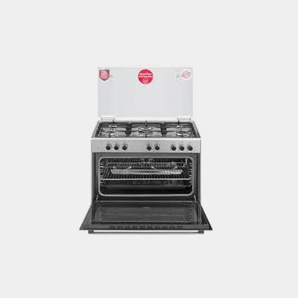 Simfer  90X60 Ceramic Cooker| Gray Ceramic Oven + Catalytic Coating| Convection Fan| 5 Heating Zone| Removable Oven Glass| Telescopic Legs| Round Baking Tray | SMF9067VCM