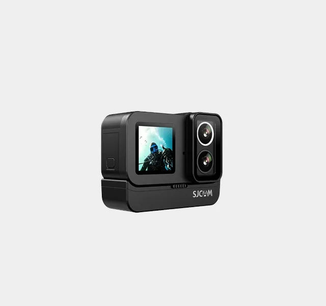 SJCAM SJ20 Dual-Lens Action Camera | 4K30fps | 20 MP | Dual Touch & Front Screens | 6-Axis Gyro | Live Streaming | Waterproof Case Compatible - Black