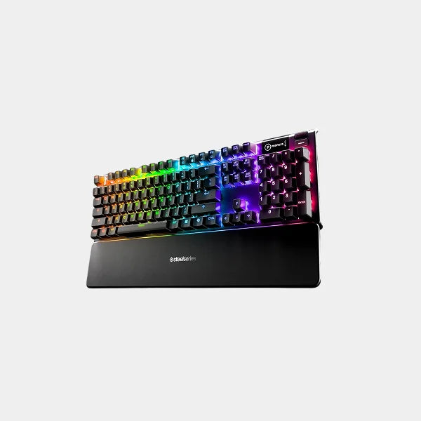 SteelSeries Apex 5 Wired Gaming Keyboard | Hybrid Mechanical Switches | OLED Smart Display | Per-Key RGB Lighting | Aluminum Frame | Magnetic Wrist Rest | SS-KB-APX-5-US-BK - Black