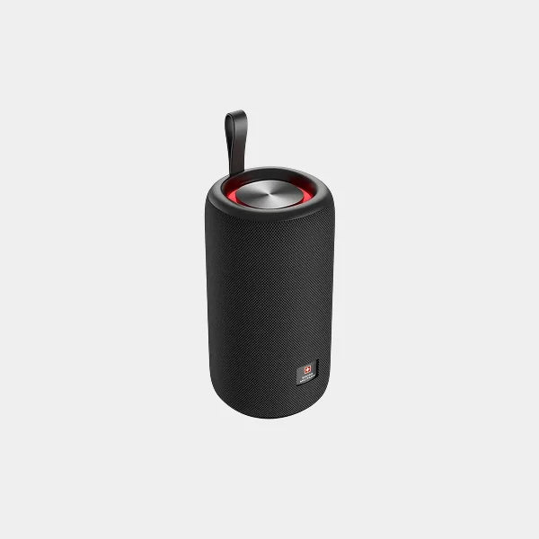 Swiss Military Portable Bluetooth Speaker | 200W PMPO Output | Dual 57mm Drivers | 18-Hour Battery Life | USB-C Charging | SM-SPK-200W-18H-BLK - Black