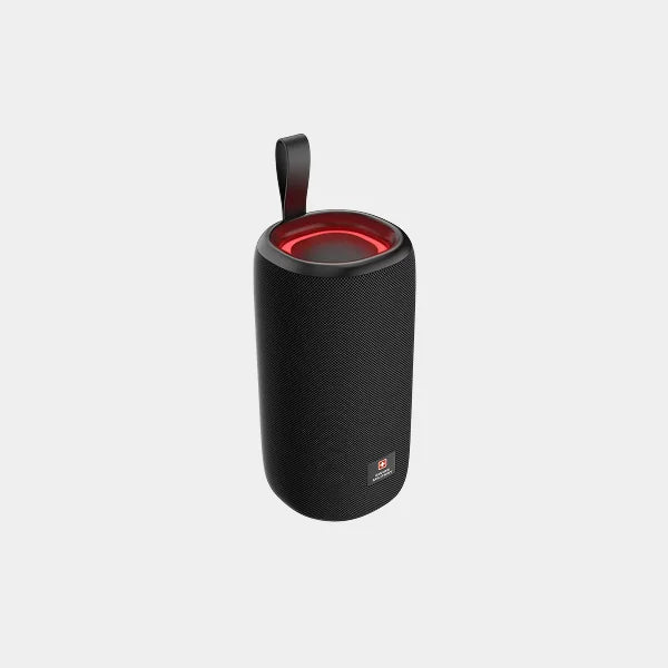 Swiss Military Portable Bluetooth Speaker | 250W PMPO Output | Dual 57mm Drivers | 25-Hour Battery Life | USB-C Charging | SM-SPK-250W-25H-BLK - Black