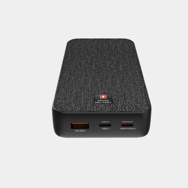 Swiss Military Power Bank 20000mAh 2C1A With Pd Fast Charge - Black