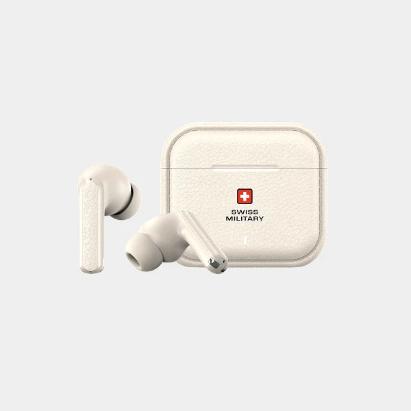 Swiss Military Stereo Earbuds |Victor RT75 Pro TWS With ANC/ENC - Cream