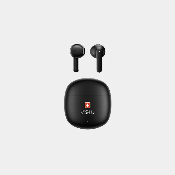 Swiss Military Victor 6 True Wireless Stereo Earbuds Out Of Ear - Black