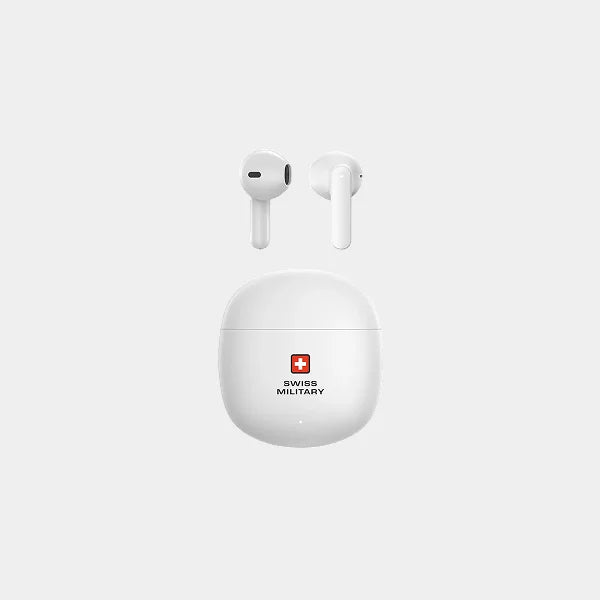 Swiss Military Victor 6 True Wireless Stereo Earbuds Out Of Ear - White