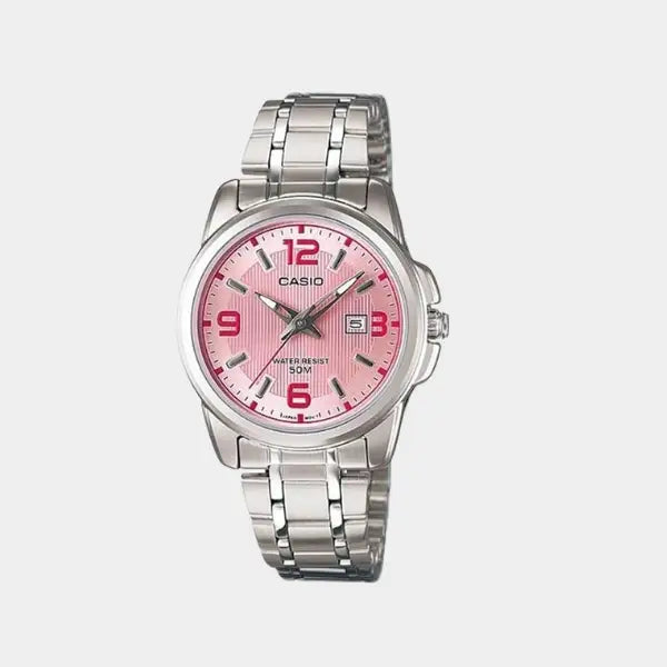 CASIO Women's Analog Pink Dial Watch - LTP-1314D-5AVDF