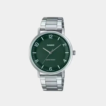 CASIO Men's Analog Green Dial Watch - MTP-VT03D-3BDF