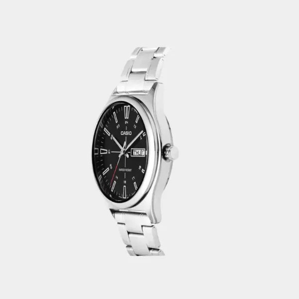 Casio Men's Watch, Black Dial Silver Stainless Steel Strap, MTP-V006D-1CUDF