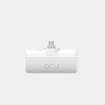 DCU Tecnologic Mini Power Bank 5000mAh | PD 20W Fast Charge | USB-C Port | Compact & Portable | 34155004 – White