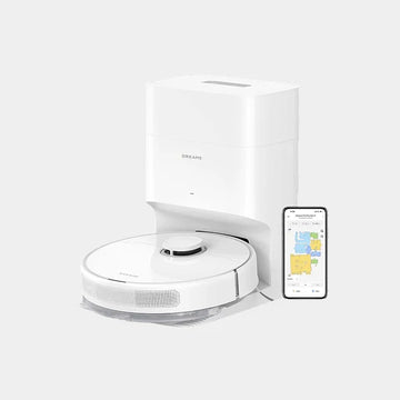 Dreame D10 Plus Gen 2 Robot Vacuum Cleaner with Automatic Dust Emptying | Stores up to 90 Days of Dust| LiDAR Navigation| 6000 Pa Suction Power for Carpets and Pet Hair| 285-Minute Battery |  RLD32GD -White