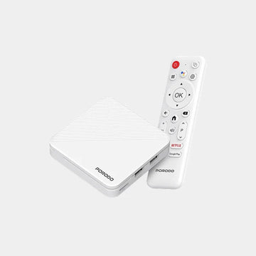 Porodo Echobox Android TV Box| 4K Ultra HD Streaming Media Player| Android 14 Smart TV Box| 2GB RAM 16GB Storage| Dual Band WiFi| Bluetooth Connectivity| Home Entertainment Device