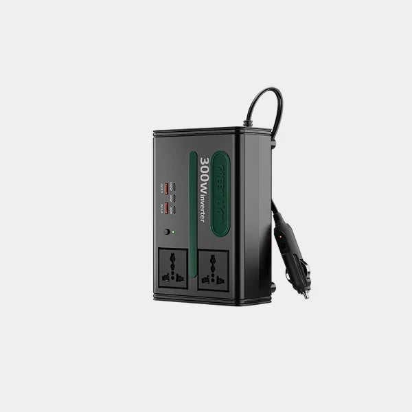 Green Lion GC-300 Car Inverter 7 in 1 Multi Port - Black