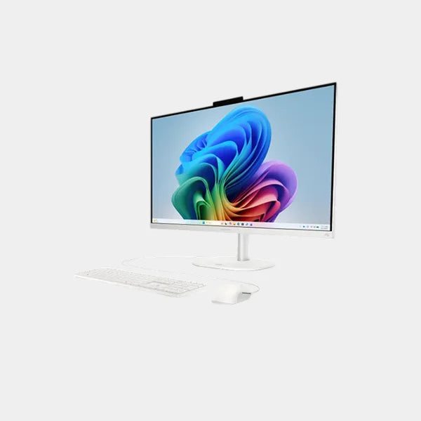 HP OmniStudio CW0002NE All-in-One Desktop PC | 27-Inch QHD 100 Hz Display | AMD Ryzen AI 7 450 | 16GB RAM | 512GB NVMe SSD | English Keyboard | Windows 11 Home | DP9Y2EA - Cotton White