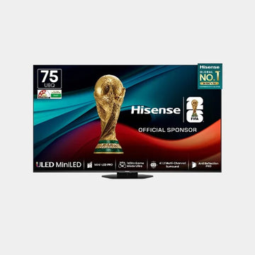 Hisense 189 cm (75 inches) U8Q Series 4K Ultra HD Smart Mini LED PRO TV| 75U8Q- Black