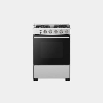 Hisense  60 cm Freestanding Gas Cooker| 4 Gas Burners with Flame Failure Device| Cast Iron Pan Support| Stainless Steel | HFG60121X - Grey