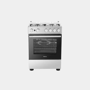 Hisense Free Standing 4 Burner Gas Cooker 60cm Stainless Steel|HFG60422RX- Grey