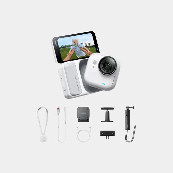 Insta360 Go Ultra Creator Bundle Tiny Handsfree 4k Action Cam - Arctic White in qatar