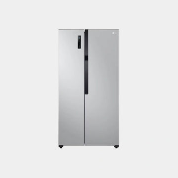 LG 566L Side by Side Refrigerator | Total No Frost | Multi Air Flow | Touch LED Display | Smart Inverter Compressor | Tempered Glass - Silver