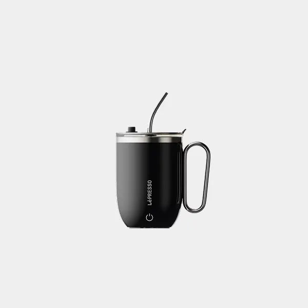 LePresso Sip Spin Magnetic Auto Stirring Mug with Touch Button - Black