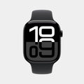 Apple Watch Series 10 GPS + Cellular 46mm Jet Black Aluminium Case with Black Sport Band - M/L - MWY43