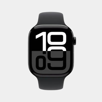 Apple Watch Series 10 GPS + Cellular 46mm Jet Black Aluminium Case with Black Sport Band - M/L - MWY43